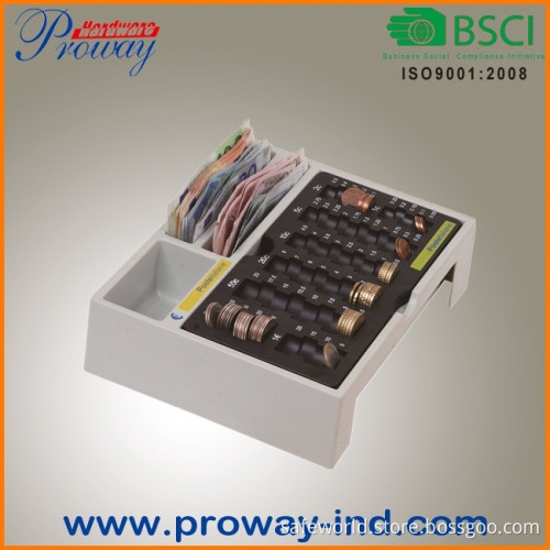 Convenient plastic cash box tray